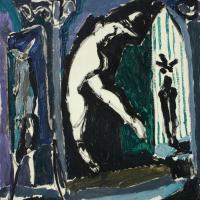 La danseuse I 1988 Huile sur panneau - 50 x 45,5 cm