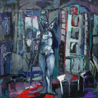 La danseuse III 1988 Huile sur toile - 90 x 90 cm