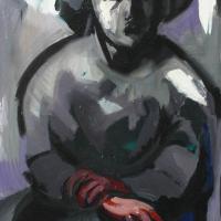 Portrait en noir 1988 Acrylique sur panneau - 80 x 48,5 cm