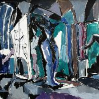 Répétition de danse 1988 Huile sur panneau - 64,5 x 120 cm