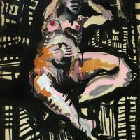 Fanny I 1990 Acrylique sur papier - 100 x 70 cm