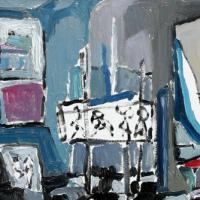 Atelier rue Bichat II 1988 Huile sur panneau - 32 x 82 cm