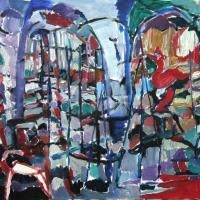 Intérieur aux arcades II 1988 Huile sur toile - 60 x 90 cm