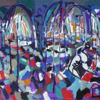 Intérieur aux arcades III 1988 Huile sur toile - 60 x 100 cm