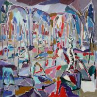 Intérieur aux arcades V 1988 Huile sur toile - 70 x 70 cm