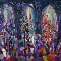 Intérieur aux arcades VI 1988 Huile sur toile - 60 x 80 cm