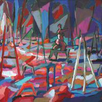 Intérieur 1988 Acrylique sur panneau - 80 x 100 cm