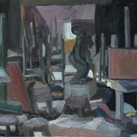 Interno I 1986 Huile sur toile - 60 x 120 cm