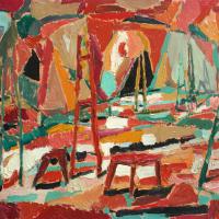 Interno X 1987 Huile sur panneau - 50 x 70 cm