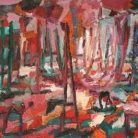 Interno XVII 1987 Huile sur panneau - 50 x 70 cm