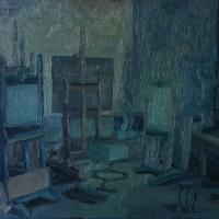 Interno blu IV 1986 Huile sur toile - 60 x 80 cm