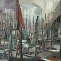 Interno VI 1986 Huile sur panneau - 70 x 100 cm (Coll. privée)