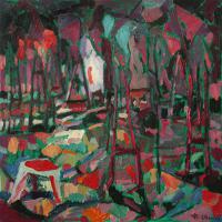 Interno VIII 1987 Huile sur toile - 70 x 70 cm