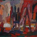 Interno 1987 Huile sur panneau - 25 x 146 cm