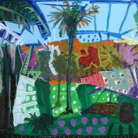 Apologie IV 2005 Acrylique et collage sur toile - 40 x 80 cm