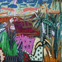 Apologie VIII 2005 Acrylique et collage sur toile - 73 x 116 cm