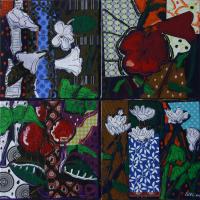 Composition 2011 Acrylique et collage sur toile  - 60 x 60 cm