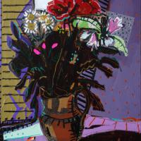 Moonlight 2011 Acrylique et collage sur toile  - 81 x 60 cm