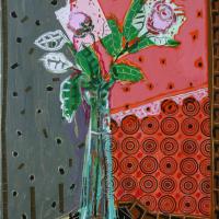 Pour ma muse 2011 Acrylique et collage sur toile  - 55 x 46 cm