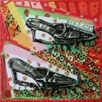 Le désir X 2006 Acrylique et collage sur toile - 40 x 40 cm