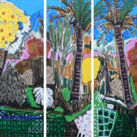 Apologie III 2005 Acrylique et collage sur toile - Triptyque : 90 x 90 cm (Coll. privée)