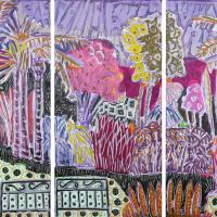 Apologie X 2005 Acrylique et collage sur toile - Triptyque : 80 x 120 cm