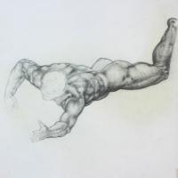 Etude d'après Michelange 1987 Crayon sur papier - 34 x 24 cm