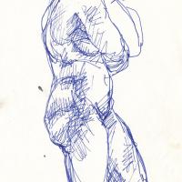 Etude d'après Rodin 1988 Encre sur papier - 20,7 x 14,7 cm