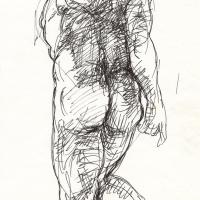 Etude d'après Rodin 1988 Encre sur papier - 20,8 x 14,7 cm