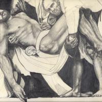Etude d'après Caravage 1987 Crayon sur papier - 24 x 34 cm