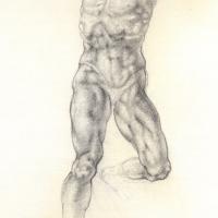 Etude d'après Michelange 1987 Crayon sur papier - 34 x 24 cm