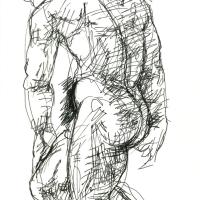 Etude d'après Rodin 1988 Encre sur papier - 20,7 x 14,7 cm