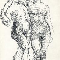 Etude d'après Rubens 1986 Encre sur papier - 20,5 x 14,5 cm