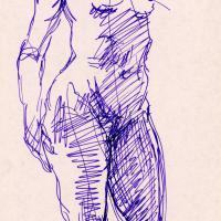 Nu debout 1989 Encre sur papier - 20,5 x 14,5 cm