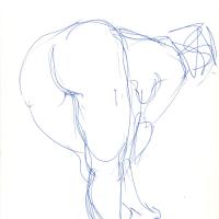 Nu plié 1990 Encre sur papier - 20,5 x 14,5 cm