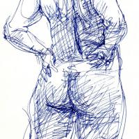 Nu de dos 1990 Encre sur papier - 22 x 17 cm