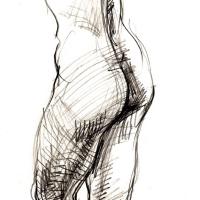 Nu debout 1990 Crayon sur papier - 30,5 x 28 cm