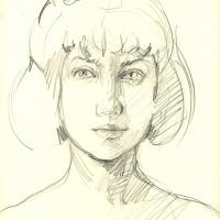 Fanny I 1989 Crayon sur papier - 30,4 x 28 cm