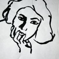 Laura II 1987 Encre de Chine sur papier - 49,5 x 36,5 cm