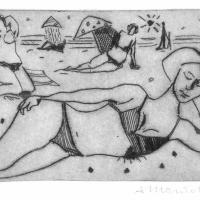 La plage I 2007
													Pointe sèche
													Tirage à 16 exemplaires