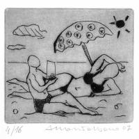 La plage III 2007
													Pointe sèche
													Tirage à 16 exemplaires
													