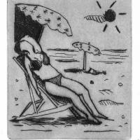 La plage V 2007
													Pointe sèche
													Tirage à 16 exemplaires
													