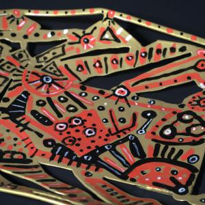 Etna 2021 Acier soudé, peint - 7 x 38,5 x 24cm - Pièce unique