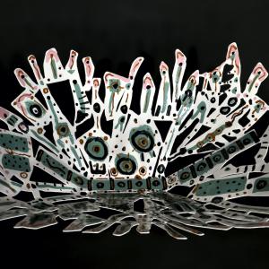 Vesta 2021 Acier soudé, peint - 28 x 67,5 x 52 cm - Pièce unique