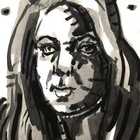 Emmanuelle IV 2020 Encre de Chine sur papier 29 x 20 cm