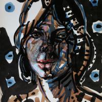 Portrait d'Emmanuelle IV 2017 Encre de Chine sur papier - 34 x 24 cm