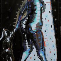 Bambino I 2023 Encre de Chine et pastel à l'huile sur papier - 40 x 27,5 cm