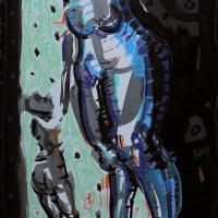 Bambino II 2023 Encre de Chine et pastel à l'huile sur papier - 40 x 27,5 cm