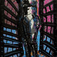 Dans la lumière II 2023 Encre de Chine et pastel gras sur papier - 47,5 x 32,5 cm