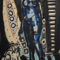 Souvenir de Chacha II 2024 Encres et pastel à l'huile sur papier - 47 x 32,5 cm